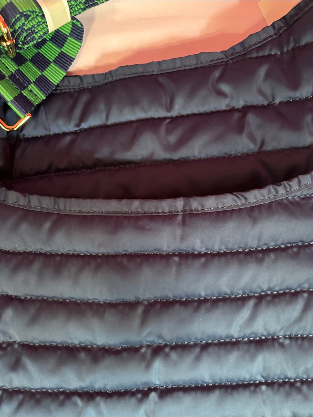 Quilted Navy Crossbody Bag with Removable Strap - Picture 2 of 4